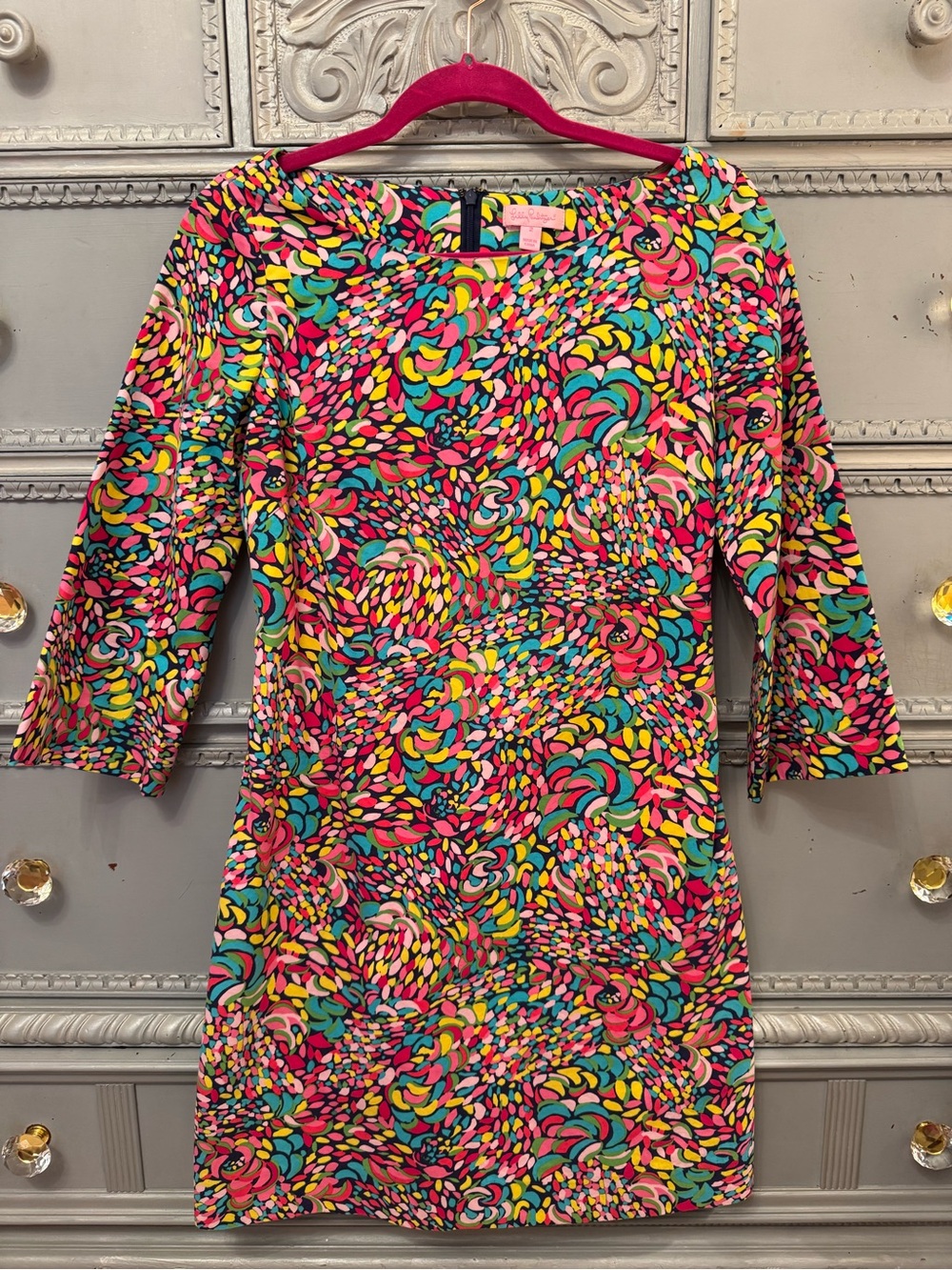 Lilly Pulitzer Women's Colorful Booty Caw Shauna Artsy Shift Dress Size 2